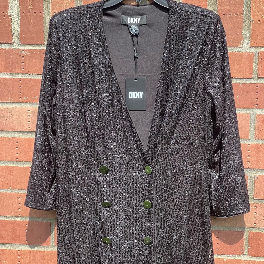 DKNY Shimmering Black Sequin Jacket